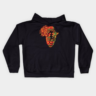 Africa Map, Kente Pattern, Gye Nyame Symbol Kids Hoodie